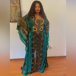 Women’s Maxi Kaftan Beads Dress